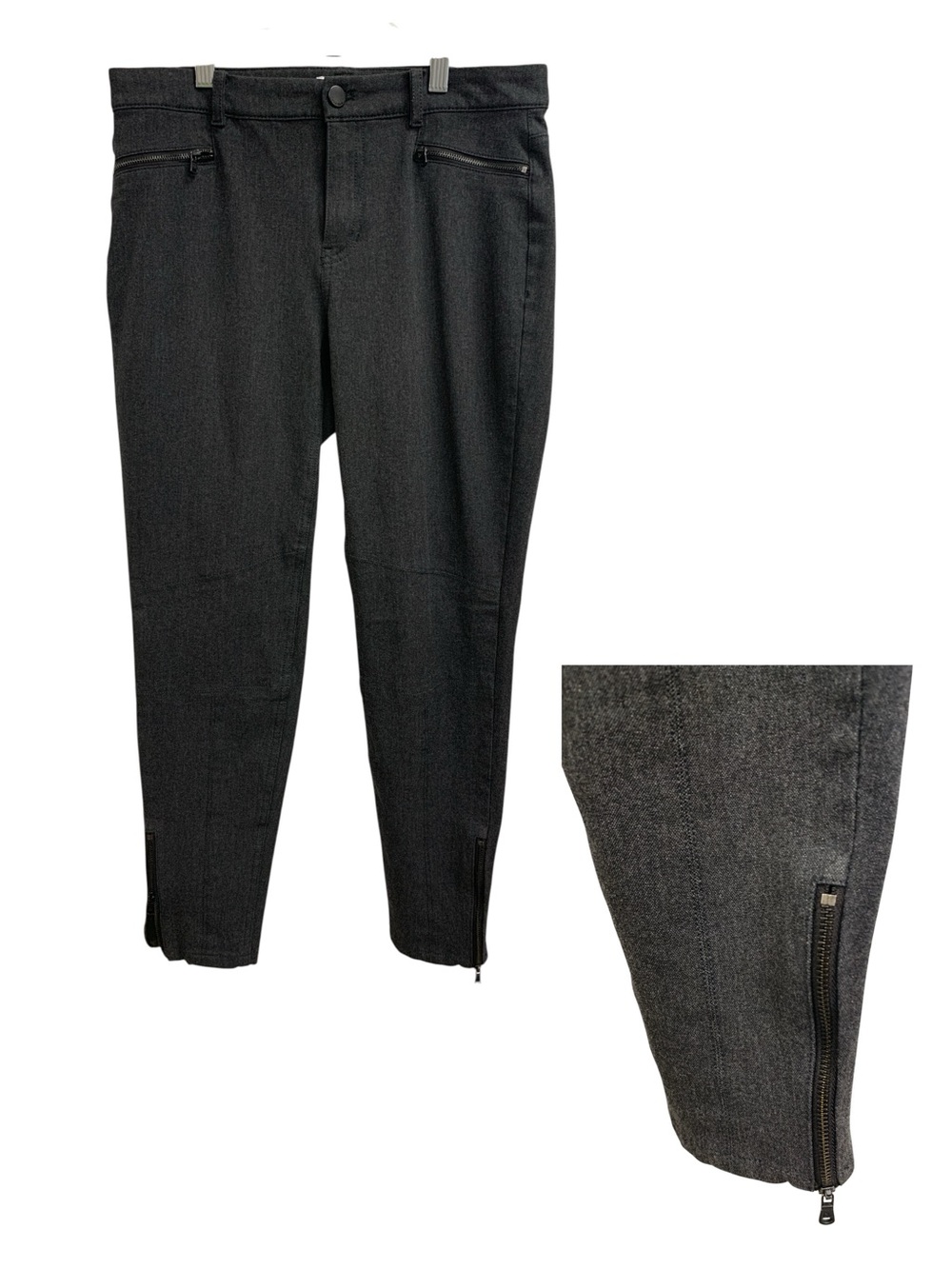 Calvin Klein Black Tapered Zip-Hem Pants Size S